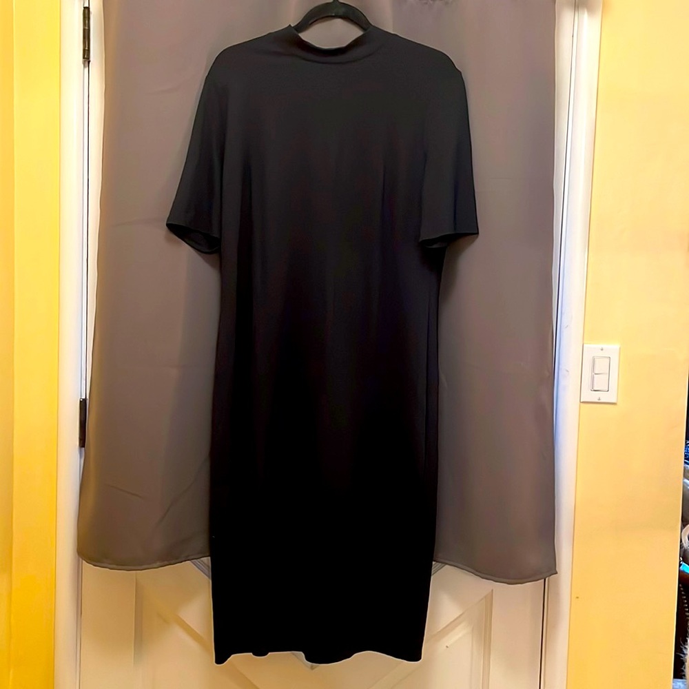 Who What Wear matte black midi dress